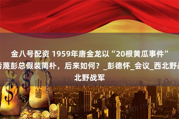 金八号配资 1959年唐金龙以“20根黄瓜事件”，污蔑彭总假装简朴，后来如何？_彭德怀_会议_西北野战军